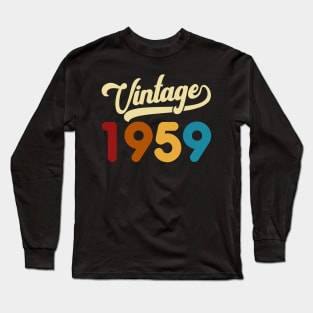 1959 Vintage Gift 61st Birthday Retro Style Long Sleeve T-Shirt